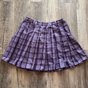 Hot Topic Purple Punk Pleated Preppy Skirt Size M